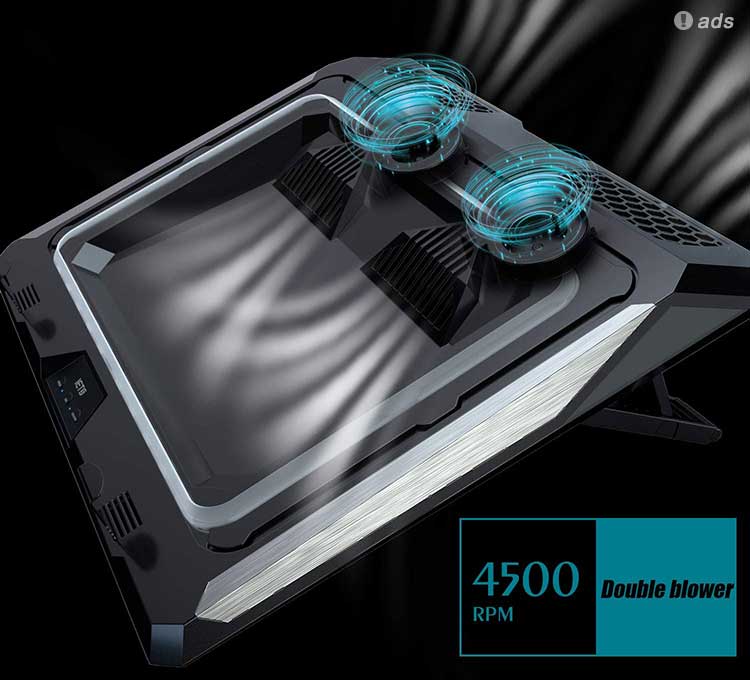 IETS GT300 laptop cooling pad 4500rpm dual blowers
