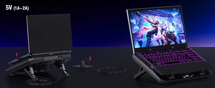 GT350 is 5V power input from laptop's USB or DC power supply