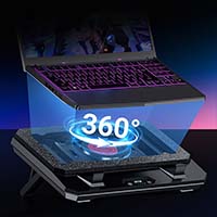 GT350 Laptop Cooler Gaming Laptop Fan Cooler Stand with Dust Filter, 5V Power Input, Light and Small