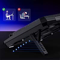GT350 Laptop Cooler Gaming Laptop Fan Cooler Stand with Dust Filter, 5V Power Input, Light and Small