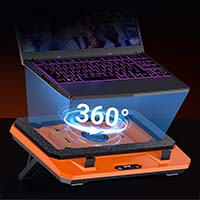 GT351 Laptop Cooling Pad, Fast Cooling for Laptops 10-17in, Adjustable Speed, 4000 RPM Turbo Fan