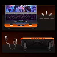 GT351 Laptop Cooling Pad, Fast Cooling for Laptops 10-17in, Adjustable Speed, 4000 RPM Turbo Fan