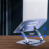 Adjustable Computer Stand With 360 Rotating Base, Ergonomic Foldable Laptop Riser for Macbook, Dell, HP, ASUS (10-17