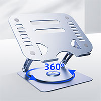 Adjustable Computer Stand With 360 Rotating Base, Ergonomic Foldable Laptop Riser for Macbook, Dell, HP, ASUS (10-17