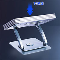 Adjustable Computer Stand With 360 Rotating Base, Ergonomic Foldable Laptop Riser for Macbook, Dell, HP, ASUS (10-17